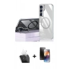 MARSİLYAN™- Galaxy S24 Kılıf Nova Doku - Siyah 3D Antistatik Mat Seramik Nano Ekran Koruyucu + Şeffaf Kamera Lens Koruma Cam