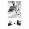 MARSİLYAN™- Galaxy S24 Kılıf Nova Doku - Siyah 3D Antistatik Mat Seramik Nano Ekran Koruyucu + PVD Metal Kamera Lens - SH