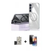 MARSİLYAN™- Galaxy S24 Kılıf Nova Doku - Siyah 3D Antistatik Mat Seramik Nano Ekran Koruyucu + Bilvis Titan Kamera Lens - TMGI