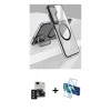 MARSİLYAN™- Galaxy S24 Kılıf Nova Doku - Siyah 3D Antistatik Seramik Nano Ekran Koruyucu + PVD Metal Kamera Lens - SH