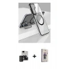 MARSİLYAN™- Galaxy S24 Kılıf Nova Doku - Siyah Bilvis 3D Cam Ekran Koruyucu + PVD Metal Kamera Lens - SH