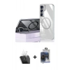 MARSİLYAN™- Galaxy S24 Kılıf Nova Doku - Siyah Vanessa Magic Cam + Kamera Lens Koruma Cam - SF
