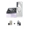 MARSİLYAN™- Galaxy S24 Kılıf Nova Doku - Siyah Vanessa Magic Hayalet Cam + Bilvis Titan Kamera Lens - GD