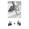 MARSİLYAN™- Galaxy S24 Kılıf Nova Doku - Siyah Vanessa Magic Hayalet Cam + PVD Metal Kamera Lens - GD