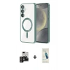 MARSİLYAN™- Galaxy S24 Kılıf Nova Işık Özel Seri - Şeffaf Pasifik Cam Ekran Koruyucu + PVD Metal Kamera Lens - DNMR