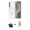 MARSİLYAN™- Galaxy S24 Kılıf Nova Işık Özel Seri - Şeffaf Pasifik Cam Ekran Koruyucu + Kamera Lens Koruma Cam - SF