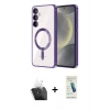MARSİLYAN™- Galaxy S24 Kılıf Nova Işık Özel Seri - Şeffaf Pasifik Cam Ekran Koruyucu + Kamera Lens Koruma Cam - SF