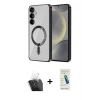 MARSİLYAN™- Galaxy S24 Kılıf Nova Işık Özel Seri - Şeffaf Pasifik Cam Ekran Koruyucu + Kamera Lens Koruma Cam - SF
