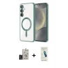 MARSİLYAN™- Galaxy S24 Kılıf Nova Işık Özel Seri - Şeffaf Pasifik Cam Ekran Koruyucu + Bilvis Titan Kamera Lens - TMGI