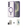 MARSİLYAN™- Galaxy S24 Kılıf Nova Işık Özel Seri - Şeffaf Pasifik Cam Ekran Koruyucu + Bilvis Titan Kamera Lens - TMGI