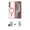MARSİLYAN™- Galaxy S24 Kılıf Nova Işık Özel Seri - Şeffaf Pasifik Cam Ekran Koruyucu + Bilvis Titan Kamera Lens - TMGI