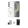 MARSİLYAN™- Galaxy S24 Kılıf Nova Işık Özel Seri - Siyah 3D Antistatik Hayalet Cam Ekran Koruyucu + Bilvis Titan Kamera Lens - TMGI
