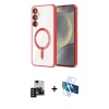 MARSİLYAN™- Galaxy S24 Kılıf Nova Işık Özel Seri - Siyah 3D Antistatik Seramik Nano Ekran Koruyucu + PVD Metal Kamera Lens - SH