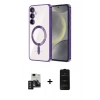 MARSİLYAN™- Galaxy S24 Kılıf Nova Işık Özel Seri - Siyah 6D Antistatik Mat Seramik Hayalet Nano Ekran Koruyucu + PVD Metal Kamera Lens - TNGI
