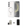 MARSİLYAN™- Galaxy S24 Kılıf Nova Işık Özel Seri - Siyah 6D Antistatik Mat Seramik Hayalet Nano Ekran Koruyucu + Bilvis Titan Kamera Lens - SH