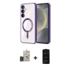 MARSİLYAN™- Galaxy S24 Kılıf Nova Işık Özel Seri - Siyah 6D Antistatik Mat Seramik Hayalet Nano Ekran Koruyucu + Bilvis Titan Kamera Lens - GD