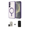 MARSİLYAN™- Galaxy S24 Kılıf Nova Işık Özel Seri - Siyah 6D Antistatik Mat Seramik Hayalet Nano Ekran Koruyucu + Bilvis Titan Kamera Lens - SH