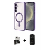 MARSİLYAN™- Galaxy S24 Kılıf Nova Işık Özel Seri - Siyah 6D Antistatik Mat Seramik Hayalet Nano Ekran Koruyucu + PVD Metal Kamera Lens - GD