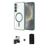 MARSİLYAN™- Galaxy S24 Kılıf Nova Işık Özel Seri - Siyah 6D Antistatik Mat Seramik Hayalet Nano Ekran Koruyucu + PVD Metal Kamera Lens - TNGI