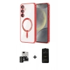 MARSİLYAN™- Galaxy S24 Kılıf Nova Işık Özel Seri - Siyah 6D Antistatik Mat Seramik Hayalet Nano Ekran Koruyucu + Siyah PVD Metal Kamera Lens