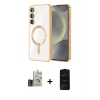 MARSİLYAN™- Galaxy S24 Kılıf Nova Işık Özel Seri - Siyah 6D Antistatik Mat Seramik Hayalet Nano Ekran Koruyucu + Bilvis Titan Kamera Lens - GD