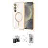 MARSİLYAN™- Galaxy S24 Kılıf Nova Işık Özel Seri - Siyah Bilvis 3D Cam Ekran Koruyucu + PVD Metal Kamera Lens - TNGI