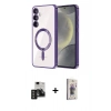 MARSİLYAN™- Galaxy S24 Kılıf Nova Işık Özel Seri - Siyah Bilvis 3D Cam Ekran Koruyucu + PVD Metal Kamera Lens - TNGI