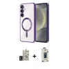MARSİLYAN™- Galaxy S24 Kılıf Nova Işık Özel Seri - Siyah Bilvis Hayalet Cam Ekran Koruyucu + Bilvis Titan Kamera Lens - DNMR