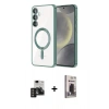 MARSİLYAN™- Galaxy S24 Kılıf Nova Işık Özel Seri - Siyah Bilvis Hayalet Cam Ekran Koruyucu + PVD Metal Kamera Lens - DNMR