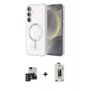 MARSİLYAN™- Galaxy S24 Kılıf Nova Işık Özel Seri - Siyah Bilvis Hayalet Cam Ekran Koruyucu + PVD Metal Kamera Lens - DNMR
