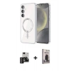 MARSİLYAN™- Galaxy S24 Kılıf Nova Işık Özel Seri - Siyah Bilvis Hayalet Cam Ekran Koruyucu + PVD Metal Kamera Lens - DNMR