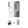 MARSİLYAN™- Galaxy S24 Kılıf Nova Işık Özel Seri - Siyah Polymer Nano Ekran Koruyucu + PVD Metal Kamera Lens - DNMR