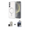 MARSİLYAN™- Galaxy S24 Kılıf Nova Işık Özel Seri - Siyah Vanessa Magic Cam + Bilvis Titan Kamera Lens - TMGI