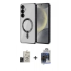 MARSİLYAN™- Galaxy S24 Kılıf Nova Işık Özel Seri - Siyah Vanessa Magic Cam + Bilvis Titan Kamera Lens - TMGI