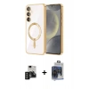 MARSİLYAN™- Galaxy S24 Kılıf Nova Işık Özel Seri - Siyah Vanessa Magic Cam + PVD Metal Kamera Lens - SH