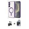 MARSİLYAN™- Galaxy S24 Kılıf Nova Işık Özel Seri - Siyah Vanessa Magic Cam + PVD Metal Kamera Lens - SH