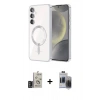 MARSİLYAN™- Galaxy S24 Kılıf Nova Işık Özel Seri - Siyah Vanessa Magic Hayalet Cam + Bilvis Titan Kamera Lens - DNMR
