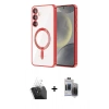 MARSİLYAN™- Galaxy S24 Kılıf Nova Işık Özel Seri - Siyah Vanessa Magic Hayalet Cam + Kamera Lens Koruma Cam - SF