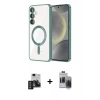 MARSİLYAN™- Galaxy S24 Kılıf Nova Işık Özel Seri - Siyah Vanessa Magic Hayalet Cam + PVD Metal Kamera Lens - DNMR