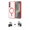 MARSİLYAN™- Galaxy S24 Kılıf Nova Işık Özel Seri - Siyah Vanessa Magic Hayalet Cam + PVD Metal Kamera Lens - DNMR