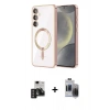 MARSİLYAN™- Galaxy S24 Kılıf Nova Işık Özel Seri - Siyah Vanessa Magic Hayalet Cam + PVD Metal Kamera Lens - DNMR