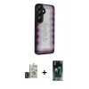 MARSİLYAN™- Galaxy S24 Kılıf Odak Klasik Serisi - Şeffaf 360 Full Body Arka Koruyucu + Bilvis Titan Kamera Lens - DNMR