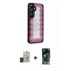MARSİLYAN™- Galaxy S24 Kılıf Odak Klasik Serisi - Şeffaf 360 Full Body Arka Koruyucu + Bilvis Titan Kamera Lens - DNMR