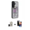 MARSİLYAN™- Galaxy S24 Kılıf Odak Klasik Serisi - Siyah 3D Antistatik Mat Seramik Nano Ekran Koruyucu + Bilvis Titan Kamera Lens - DNMR