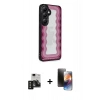 MARSİLYAN™- Galaxy S24 Kılıf Odak Klasik Serisi - Siyah 3D Antistatik Mat Seramik Nano Ekran Koruyucu + PVD Metal Kamera Lens - SH