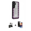 MARSİLYAN™- Galaxy S24 Kılıf Odak Klasik Serisi - Siyah 3D Antistatik Mat Seramik Nano Ekran Koruyucu + PVD Metal Kamera Lens - SH