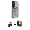 MARSİLYAN™- Galaxy S24 Kılıf Odak Klasik Serisi - Siyah 3D Antistatik Mat Seramik Nano Ekran Koruyucu + PVD Metal Kamera Lens - TNGI