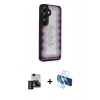 MARSİLYAN™- Galaxy S24 Kılıf Odak Klasik Serisi - Siyah 3D Antistatik Seramik Nano Ekran Koruyucu + PVD Metal Kamera Lens - DNMR