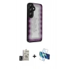 MARSİLYAN™- Galaxy S24 Kılıf Odak Klasik Serisi - Siyah 3D Antistatik Seramik Nano Ekran Koruyucu + Bilvis Titan Kamera Lens - DNMR