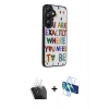 MARSİLYAN™- Galaxy S24 Kılıf Odak Klasik Serisi - Siyah 3D Antistatik Seramik Nano Ekran Koruyucu + Kamera Lens Koruma Cam - SF